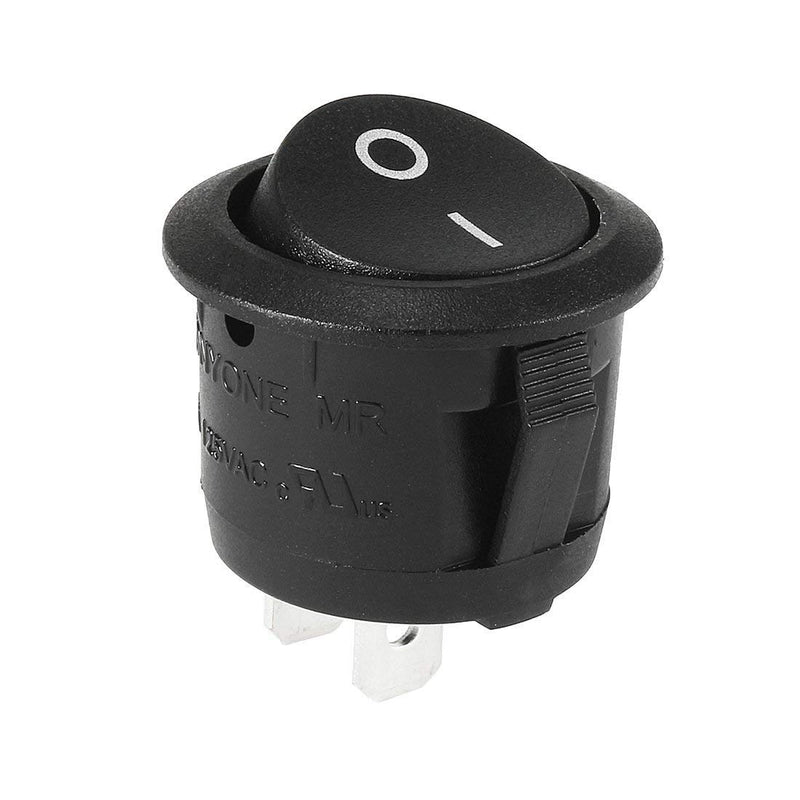 [AUSTRALIA] - RuoFeng 2-Pin Snap-In Round Rocker Latching ON/OFF Car/Boat Switch 10A/125V, 6A/250V Black Pack of 10 