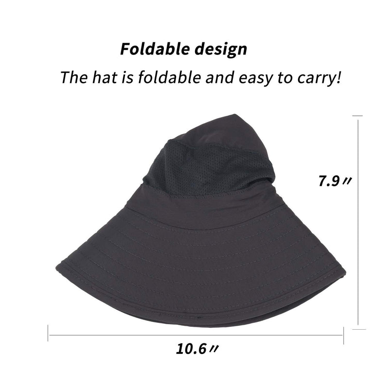 [AUSTRALIA] - ASY Outdoor Sun Hat UPF 50 Protection Waterproof Fishing Cap Face Cover Summer Neck Flap Hat D.grey 