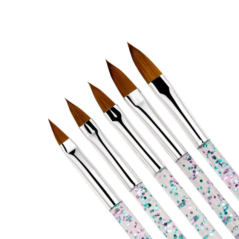 YesLady Nail Art Painting Liner Acrylic Brush UV Gel 3D Carved Powder DIY Manicure Pen Kit Set 5 PCS For Starter - BeesActive Australia