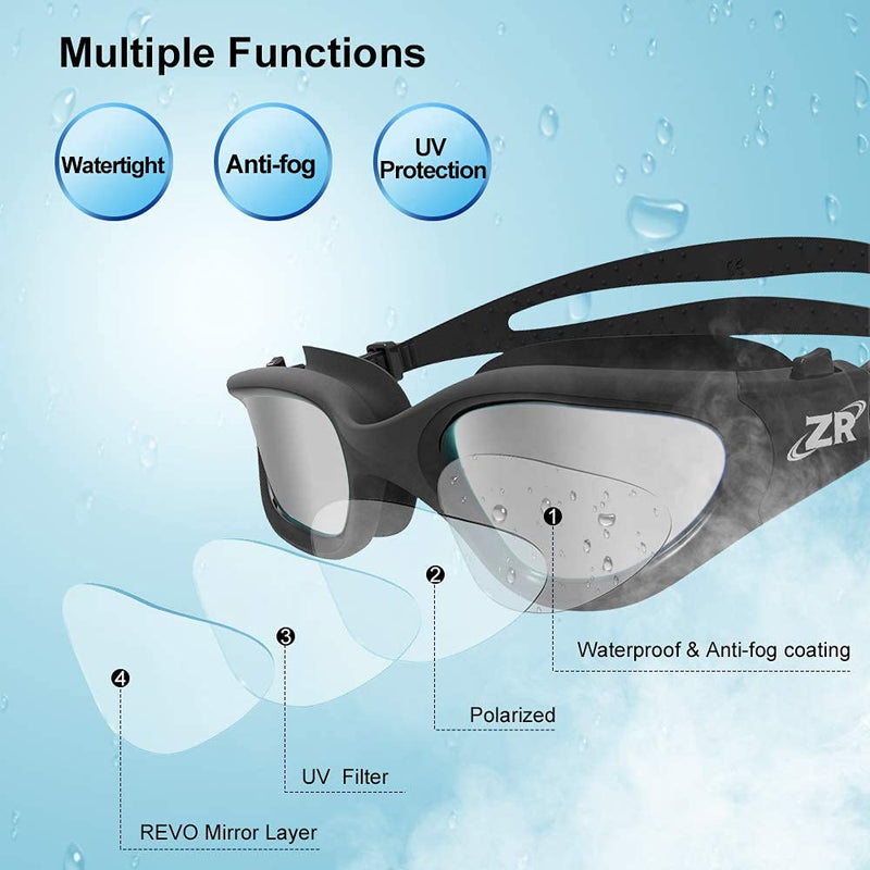 ZIONOR G1 Polarized Swim Goggles with C3 Swim Cap for Short hair - BeesActive Australia