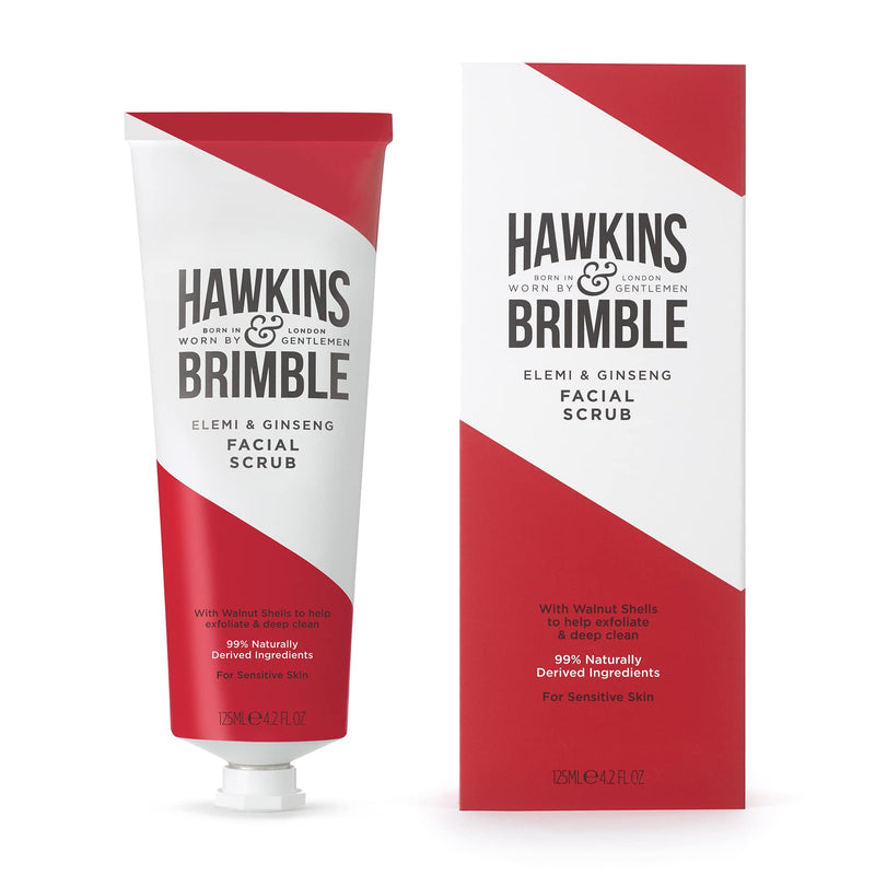 Hawkins & Brimble Mens Facial Scrub 125 ml - Walnut & Almond Pre Skin Face Exfoliator For Men | Pre Shave Lotion - BeesActive Australia