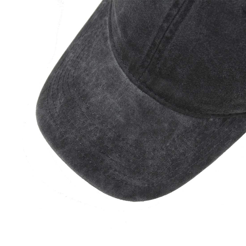 HH HOFNEN Men Women Washed Distressed Twill Cotton Baseball Cap Vintage Adjustable Dad Hat #1 Black - BeesActive Australia