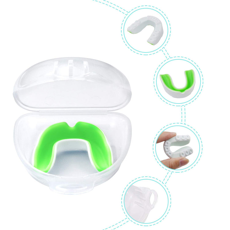 [AUSTRALIA] - MENOLY 5 Pack Youth Mouth Guard Sports Mouth Guard for Kids Double Colored Kids Gum Shield for Football Basketball Boxing MMA Hockey with Free Case 