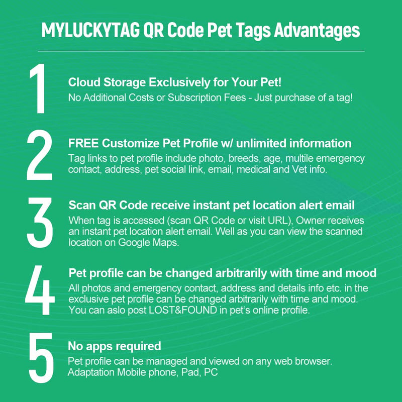 MYLUCKYTAG Stainless Steel QR Code Pet ID Tags Cat Tags - Pet Online Profile - Scan QR Receive Instant Pet Location Alert Email Im Lost,silver - BeesActive Australia