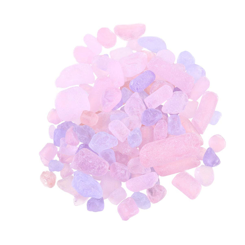 balacoo Aquarium Gravel Stone Natural Gravel Irregular Shape Polished Gravel for Outdoor Garden Landscaping Vase Fillers Decoration Pink Purple - BeesActive Australia