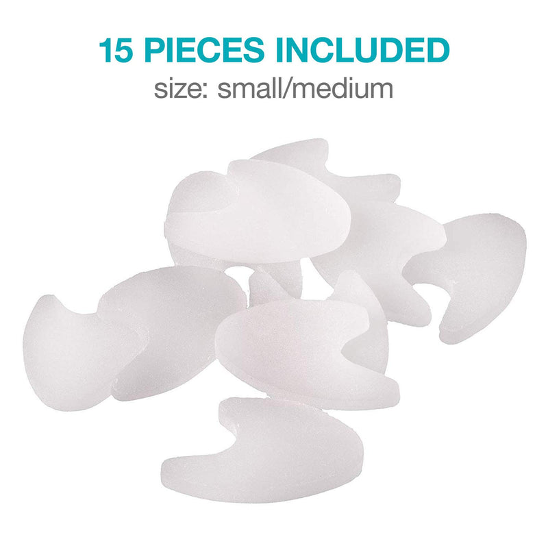 Steins Gel Toe Spacers/Separators Callus Pads, Fits Small to Medium Toes, Toe Separators for Bunions, Hammertoes, and Corns, Alleviates Overlapping Toes, Reduces Pain and Pressure, Clear, 15 Count Small/Medium - BeesActive Australia