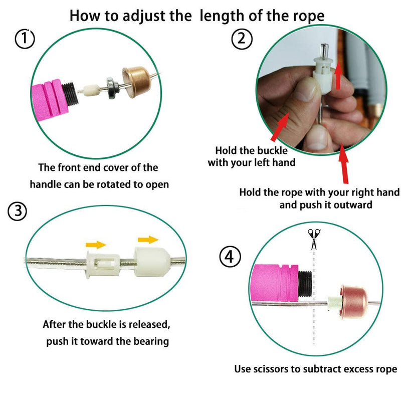 Gaoykai Weighted Jump Rope for Handle,Adjustable TPU Wire Rope with Bearing Comfortable Foam Handle Skipping Rope for Workout and Fitness Training for Men Women and Kids pink - BeesActive Australia