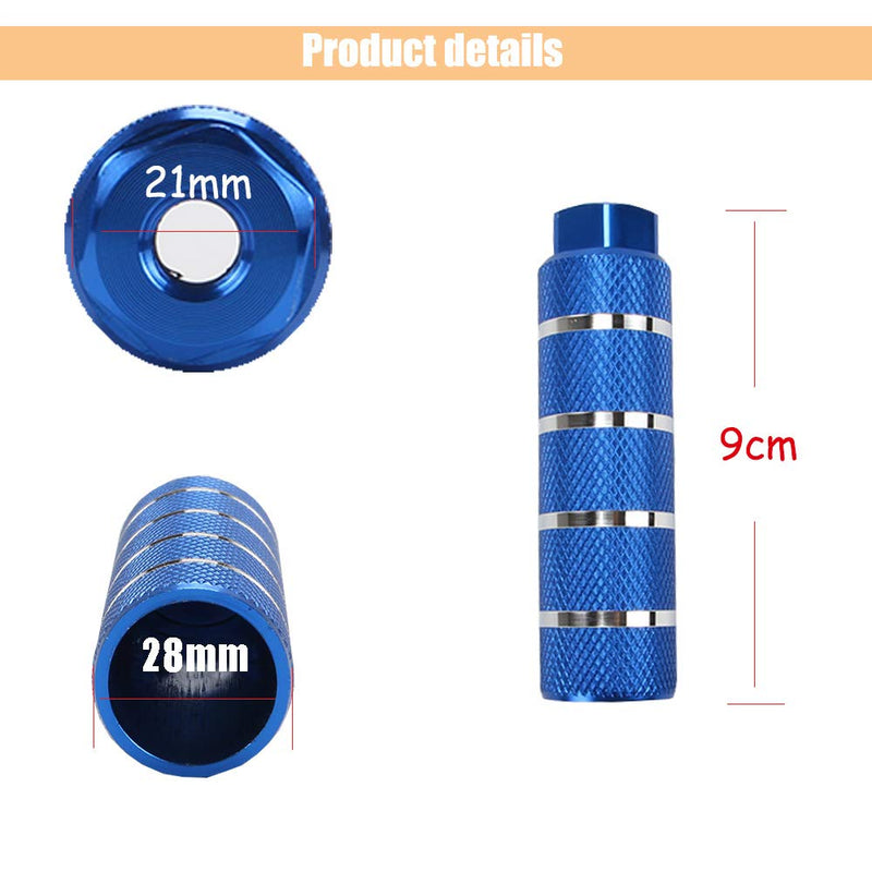 KOOBOOK 2Pcs Bike Pegs Bike Pedals Axle Foot Rest Pegs Fit 3/8 inch Axles for BMX Mountain Bike Bicycle Cycling Diameter 28mm blue - BeesActive Australia