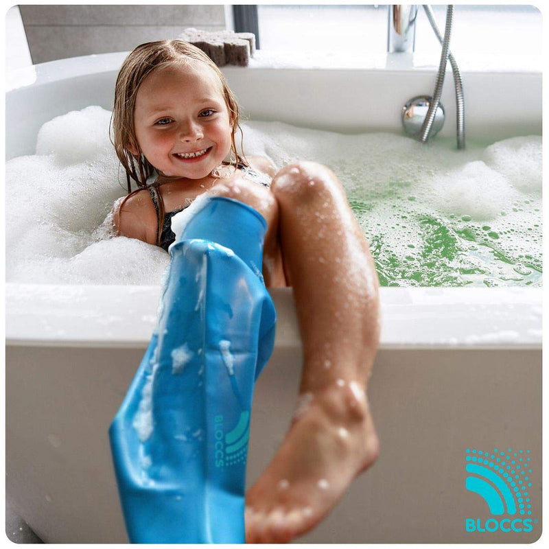 Bloccs Waterproof Cover for Plaster Cast Leg, Swim, Shower & Bathe. Watertight Protector, Child Short Leg (Small) S - BeesActive Australia