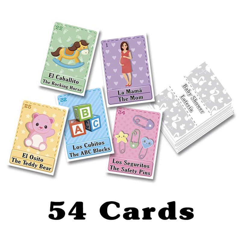 Baby Shower Loteria Bingo - Bilingual English Spanish, for up to 10 Players - BeesActive Australia