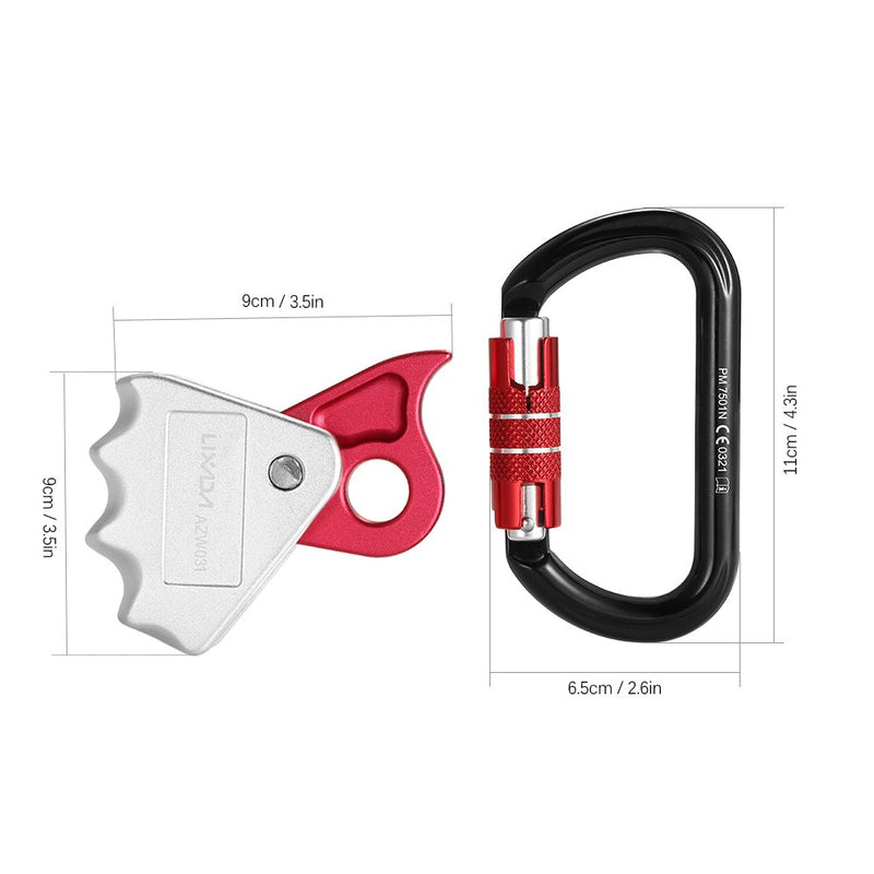 [AUSTRALIA] - Lixada Rope Grab with 24KN Quick Lock Rock Climbing Fall Protection Safety Clip Outward Bound Training Protection Rescue Lanyard Grab 