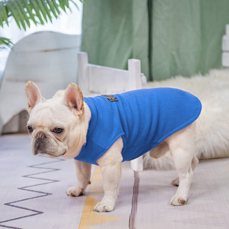BEAUTYZOO Dog Fleece Vest Sweater Winter Jacket for Small and Medium Dogs with D-Ring Leash Cold Weather Coat Hoodie for XS S M Dogs Boy or Girls Large NAVY BLUE - BeesActive Australia
