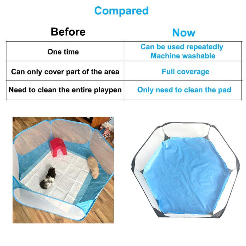 Small Animal Playpen with Waterproof Pads, Reusable Liners, Waterproof Bottom on Both Sides, Fit with Pet Tent (42.5in x 41in) Bedding for Guinea Pig, Rabbit, Hamster, Chinchilla and Hedgehog - BeesActive Australia