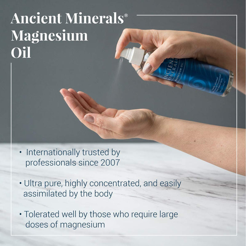 Ancient Minerals Magnesium Oil Spray Bottle of Pure Genuine Zechstein Magnesium Chloride - Topical Magnesium Supplement for Skin Application and Dermal Absorption (8 Fl Oz) 8 Fl Oz (Pack of 1) - BeesActive Australia