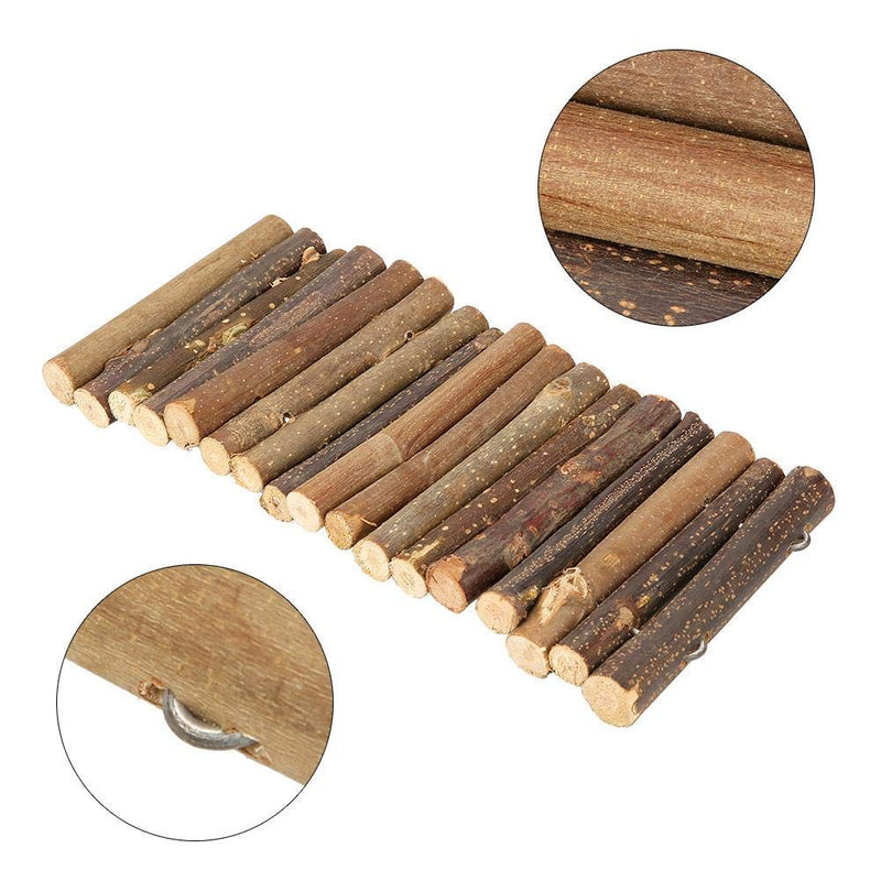 Pet Ladder Bridge Bend Wooden Hamster Wood Ladder Living Fence Suspension Bridge Exercise Chew Toy for Reptile Mice Rodents Small Animals(Small) - BeesActive Australia