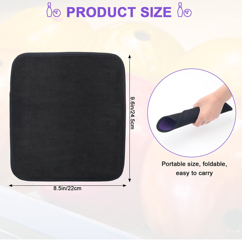 AngleKai Microfiber Bowling Ball Towels 3 Pack, 10" x 8" Bowling Towel Shammy Pad with Easy-Grip Dots Purple Bowling Cleaner Towel Non-Slip Microfiber Bowling Pad Bowling Accessories - BeesActive Australia