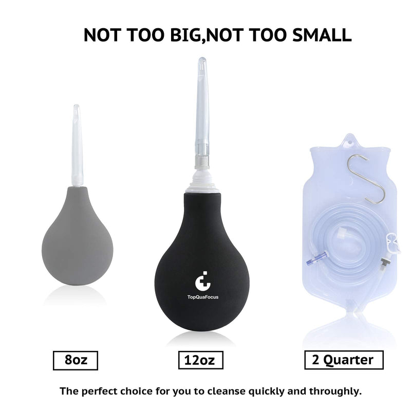 TopQuaFocus 320ml Enema Bulb Kit Anal Douche Bulb kit for Man Woman Cleaning Douche Bulb Men(320ML, Black) - BeesActive Australia
