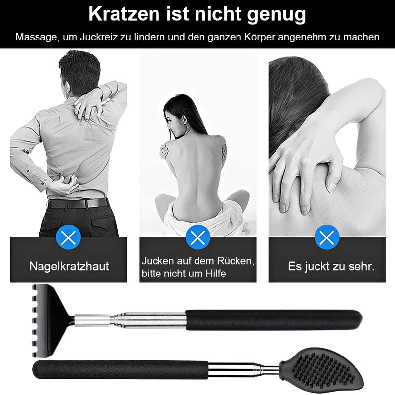 LdawyDE Back Scratcher, 2 Pack Telescopic Back Scratchers for Men Women Portable Backscratcher, Smooth Scratching Head, Non-Slip Handle, Safe Practical - BeesActive Australia