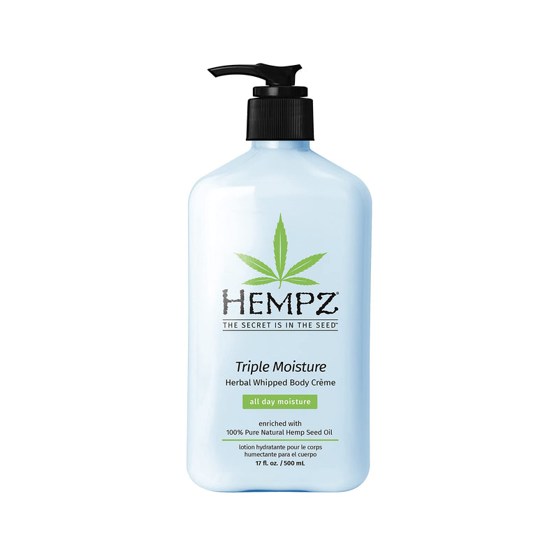 Hempz Natural Triple Moisture Herbal Whipped Body Cream with 100% Pure Hemp Seed Oil for 24-Hour Hydration - Moisturizing Vegan Skin Lotion with Yangu Oil, Peach and Grapefruit - Enriched Moisturizer 17 Fl Oz (Pack of 1) - BeesActive Australia