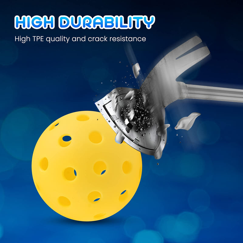 Pickleball, Geekman Premium 40 Holes Pickleball Balls for Outdoor Sport, USAPA Standard for Pickleball Sport, True Flight, Highly Durable and Consistent Bounce 12 Pack Yellow - BeesActive Australia