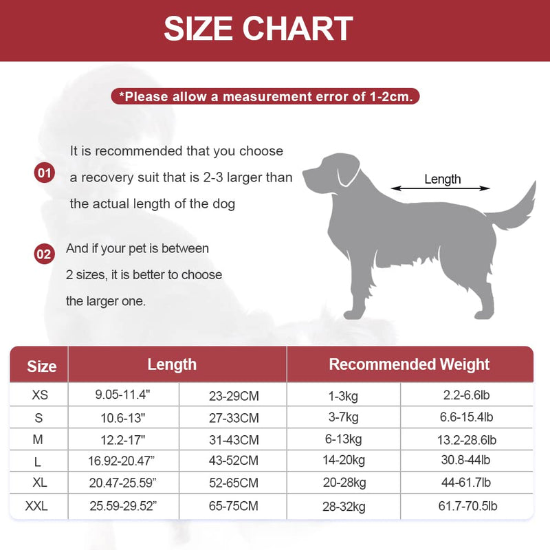 Vanansa Dog Surgical Suit, Dog Surgery Recovery Suit After Surgery Operation, Dog Onsie to Alternative E-Collar After Surgery Wear Dog Medical Cloth. L Red - BeesActive Australia