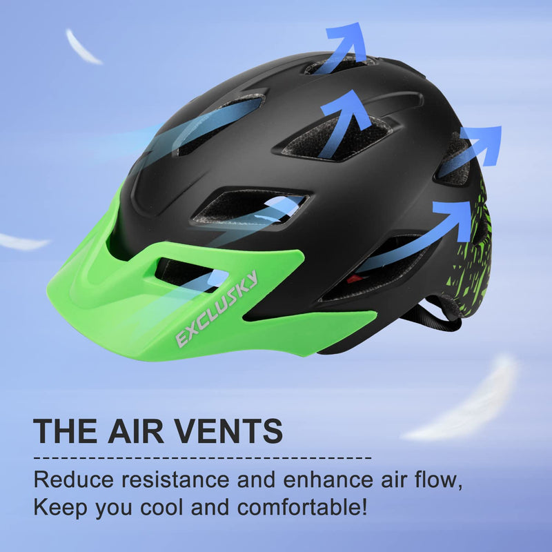 Kids Helmet, Exclusky Kids Bike Helmet Adjustable Safety Lightweight Children Bicycle Helmet for Kids Skating Cycling Scooter Boys and Girls Bicycle Helmets Ages 5-14 Black - BeesActive Australia