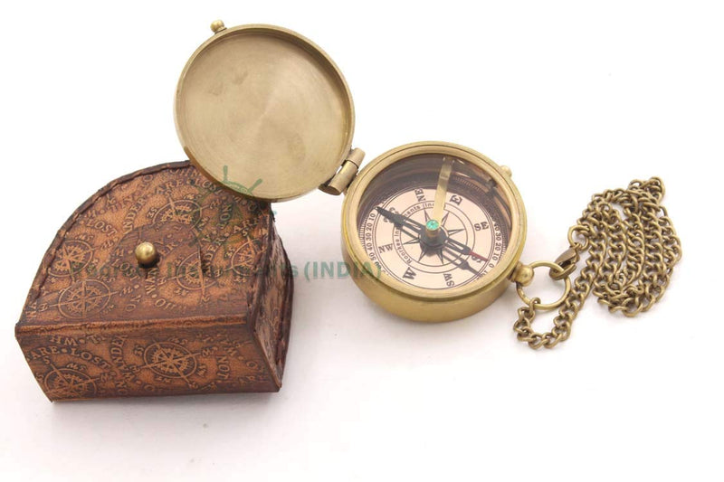 Antique Nautical Vintage Directional Magnetic Compass with Famous Scripture Quote Engraved Baptism Gifts with Leather Case or Wooden Case for Loved Ones, Son, Father, Love, Partner, Spouse, Fiancé. - BeesActive Australia