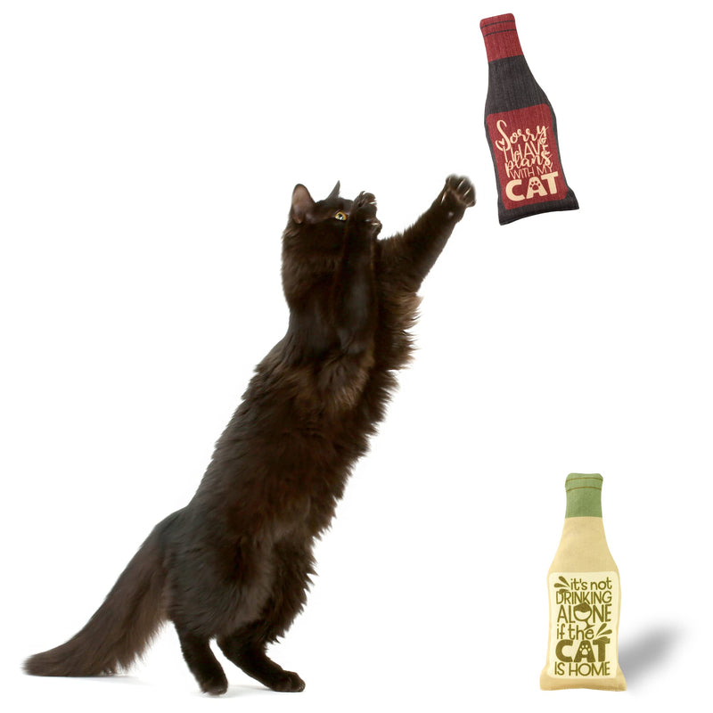 Wine Bottle Catnip Toys for Cats and Kittens Plush Wine Bottle - Funny Cat Toy Moscato and CATbernet - Cat Nip Toy for Wine Drinking Cat Moms and Dads - BeesActive Australia