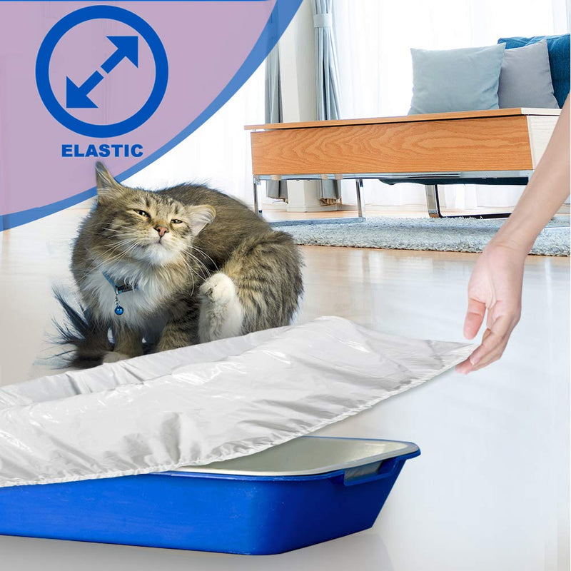 Alfapet Kitty Cat Pan Disposable, Elastic Sifting Liners- 5-Pack + 1 Solid Transfer Liner -for Large, X-Large, Giant, Extra-Giant Size Litter Boxes- with Easy Fit Sta-Put Technology - Pack of 2 - BeesActive Australia