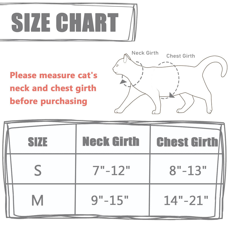 Supet Cat Harness and Leash Escape Proof for Small Large Cats, Adjustable Cat Collars Harnesses & Leashes for Walking, Lightweight Kitten Harness M(Chest:14-21'') black - BeesActive Australia