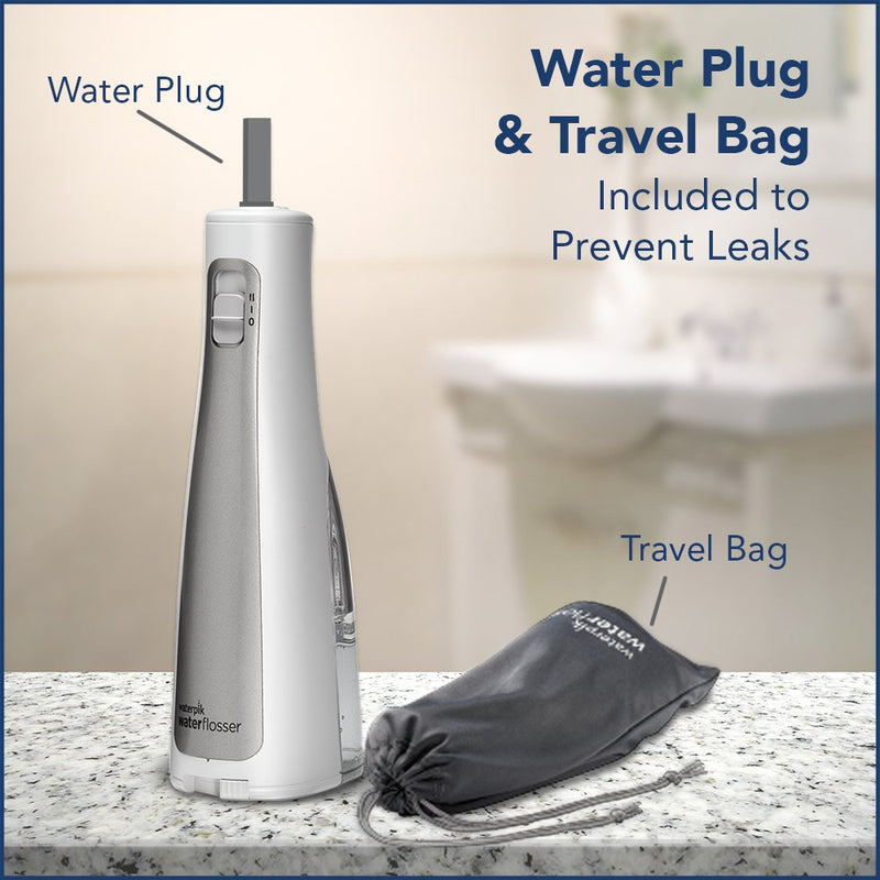 Waterpik Cordless Freedom Water Flosser, Portable and Waterproof Battery Powered Dental Plaque Removal Tool, Ideal for Travel, Small Bathrooms or In-Shower Use, White (WF-03UK010), White - BeesActive Australia