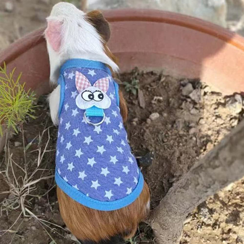 Anelekor Small Animals Christmas Costume Hamster Santa Coat Guinea Pig Harness and Leash Set Small Pets Clothes for Rats Lizard Kitty Mini Dog Hedgehog Iguana and Small Breeds Medium Blue - BeesActive Australia