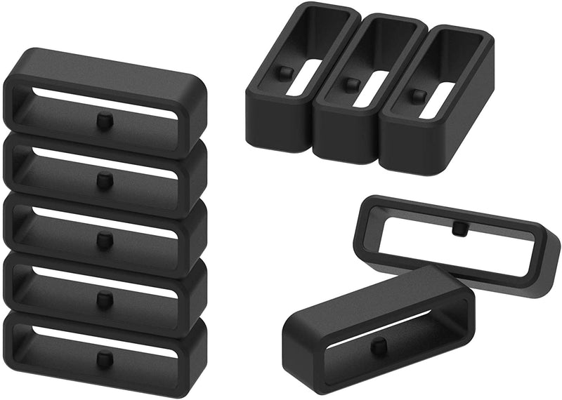 Turnwin Band Loop Compatible with Garmin Forerunner 220 230 235 35 45 620 630 735XT 935 945, Vivoactive 4, Approach S10 /S20 Replacement Band Keeper Belt Buckle Silicone Replacement idle ring Black-11pack - BeesActive Australia