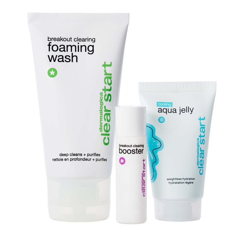 Dermalogica Clear Start Breakout Clearing Kit – Contains Acne Face Wash, Breakout Clearing Spot Treatment & Cooling Moisturizer - BeesActive Australia