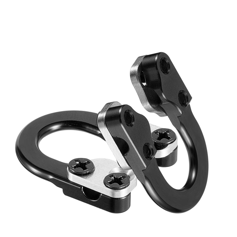 2 Sets Archery D Loop Compound Bow Metal U Nock D Ring Buckle Release Nocking Loop with Screwdrivers for Hunting Installation Accessories Black - BeesActive Australia