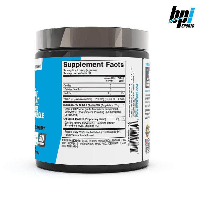 BPI Sports CLA + Carnitine – Conjugated Linoleic Acid – Performance, Lean Muscle – Caffeine Free – For Men & Women – Rainbow Ice – 50 servings – 12.34 Oz. Rainbow Ice - BeesActive Australia