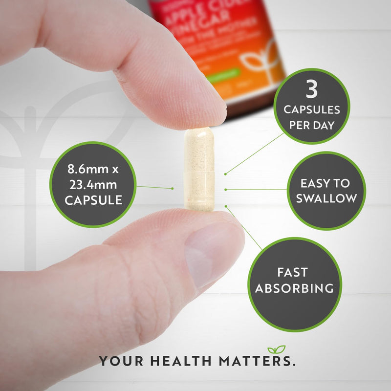 Raw Apple Cider Vinegar 1650MG with The Mother - High Strength - 180 Vegan Capsules (Not Tablets) - Boosted with Turmeric, Black Pepper & Ginger - Perfect for Keto Diet - Made by Nutravita 180 Count (Pack of 1) - BeesActive Australia