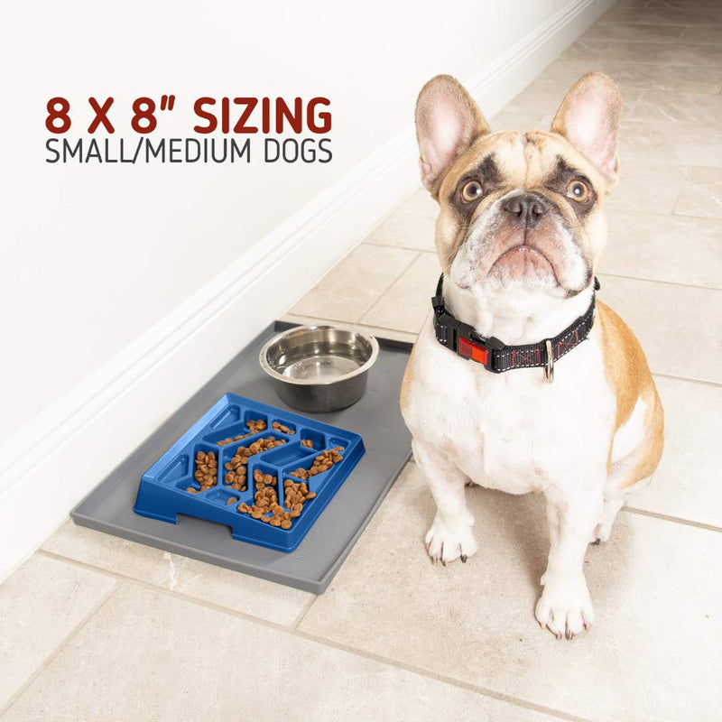 Leashboss Flat Face Feeder, Tilted Slow Feed Bowl for Short Snout Dogs & Cats, Slanted Maze Food Bowl for French Bulldogs, Pugs, Boston Terriers Blue - BeesActive Australia