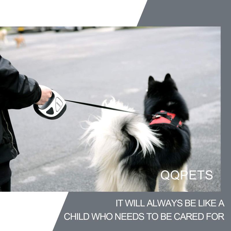 Retractable Dog Leash with Bright LED Flashlight, 16 ft Dog Safety Walking Leashes for Small Medium Large Dogs up to 110 lbs,Tangle Free, Anti-Slip Comfort Grip Large- 16 ft up to 110 lbs White - BeesActive Australia