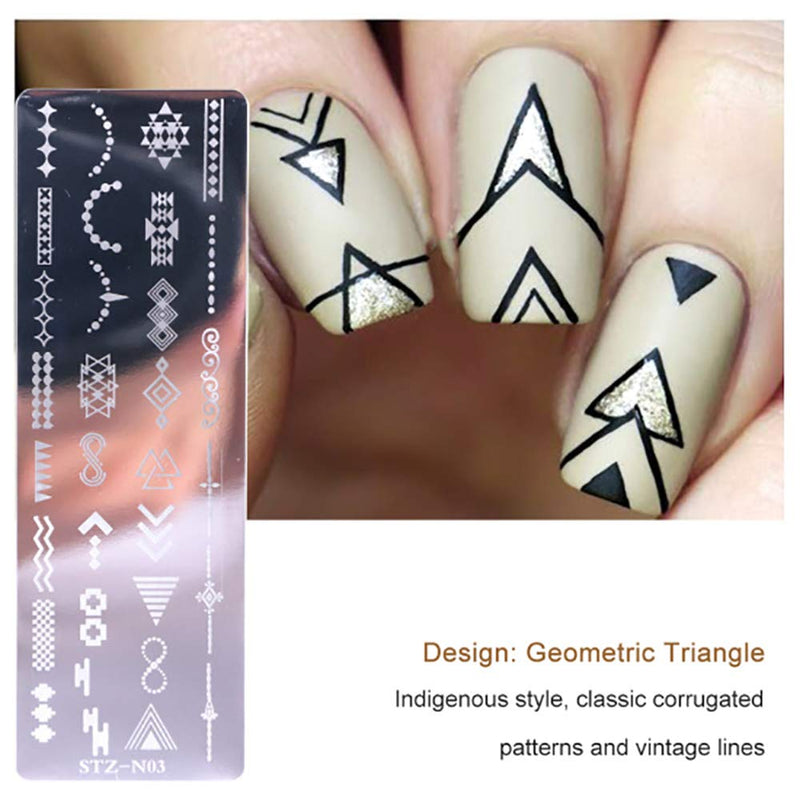 WOKOTO 6Pcs Nail Polish Stamping Plates Kit Flower Butterfly Rose Snowflake Image Templates Stamping Manicure DIY Tools - BeesActive Australia