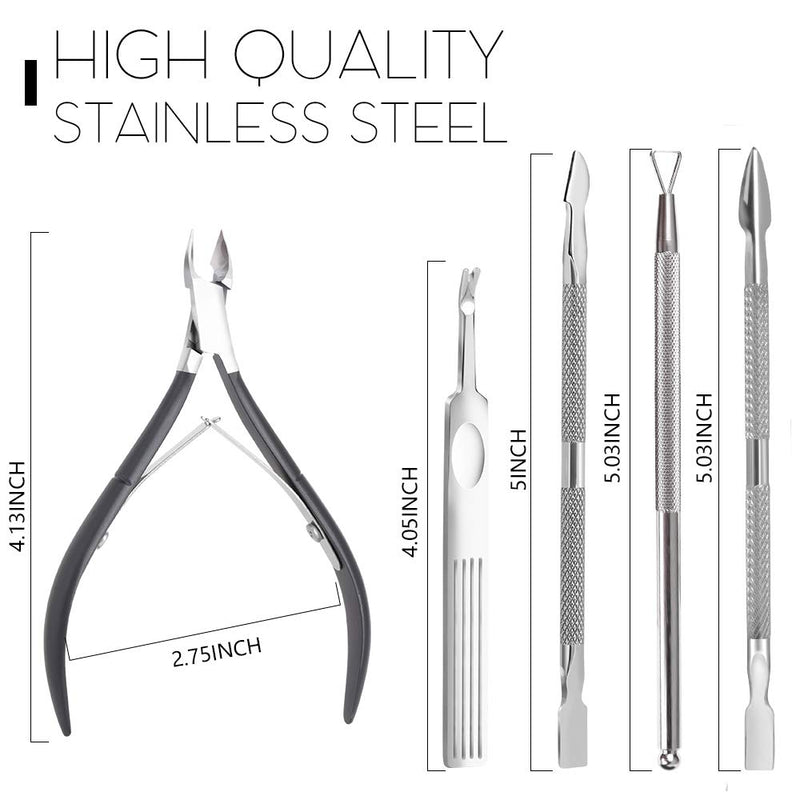 Nail Cuticle Tools, Cuticle Trimmer Nipper With Cuticle Pusher, Cuticle Cutter Nail Scraper And Cuticle Fork, 5Pcs Teenitor 100% Stainless Steel Nail Manicure Nail Polish Removal Tools - BeesActive Australia