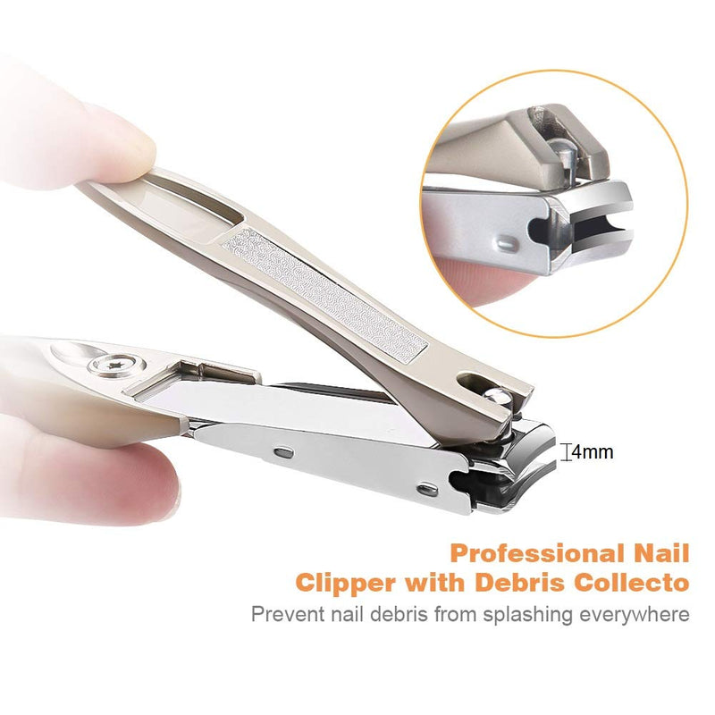 2 Pack Nail Clippers, Zinc Alloy Stainless Steel Nail Cutters, Cutting Force Fingernail Clipper and 4mm Wide Jaw Thicker Toenail Clipper, Ergonomic Design Nail Trimmer for Adults, Kids, Elderly - BeesActive Australia