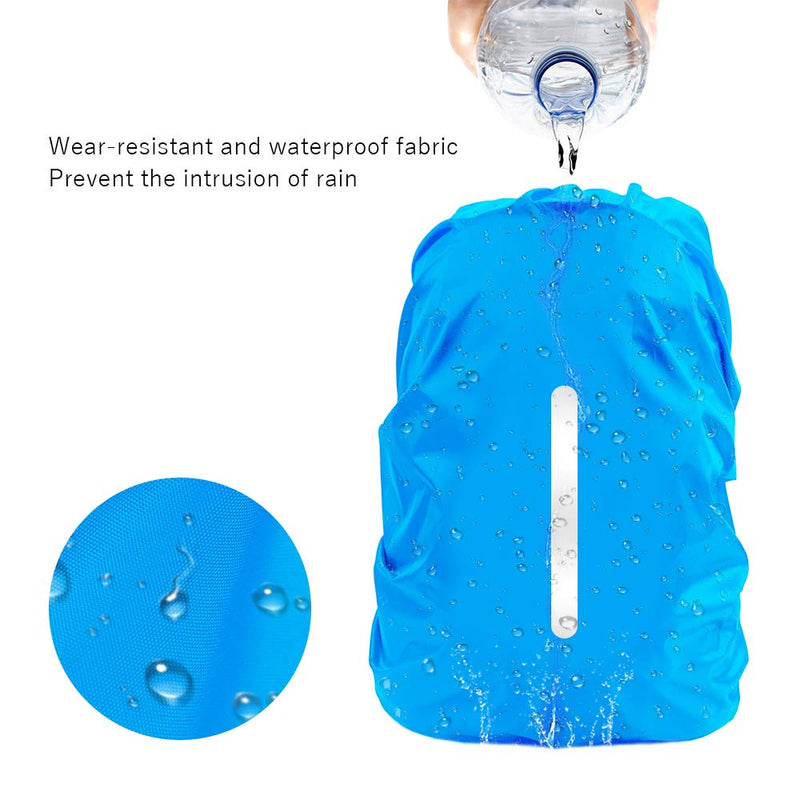 LAMA 2 Pack Waterproof Rain Cover for Backpack, Reflective Rucksack Rain Cover for Anti-dust/Anti-Theft/Bicycling/Hiking/Camping/Traveling/Outdoor Activities 1 Pcs Black + 1 Pcs Blue X-Small - BeesActive Australia