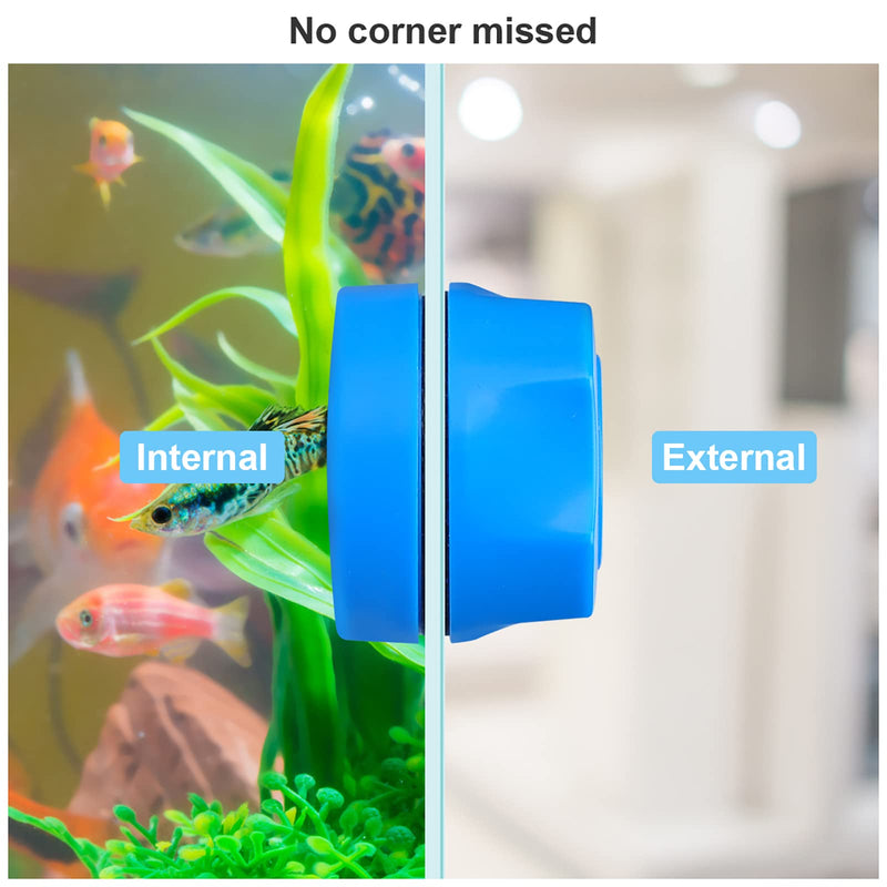 lychee Mini Magnetic Algae Scraper Fish Tank Glass Scrubber, Aquarium Cleaning Brush Blue - BeesActive Australia