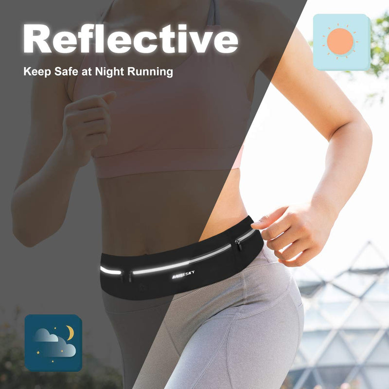 GUZACK Running Waist Pack for Men/Women - Fanny Pack for iPhone 13 Pro/12/11 Pro Max/SE 2/XS/XR/X/8 Plus Ultra Light Running Belt Phone Holder for Jogging, Walking, Cycling, Workout Black - BeesActive Australia