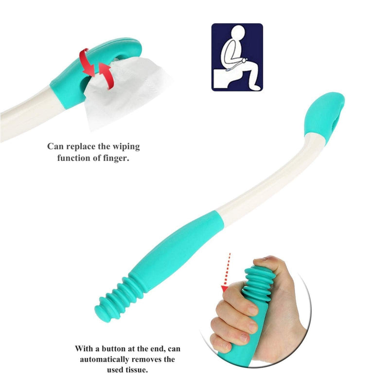 Long Handle Reach Comfort Bottom Wiper Holder Toilet Paper Tissue Grip Long Handle Reach Comfort Self Wipe Aid Helper - BeesActive Australia