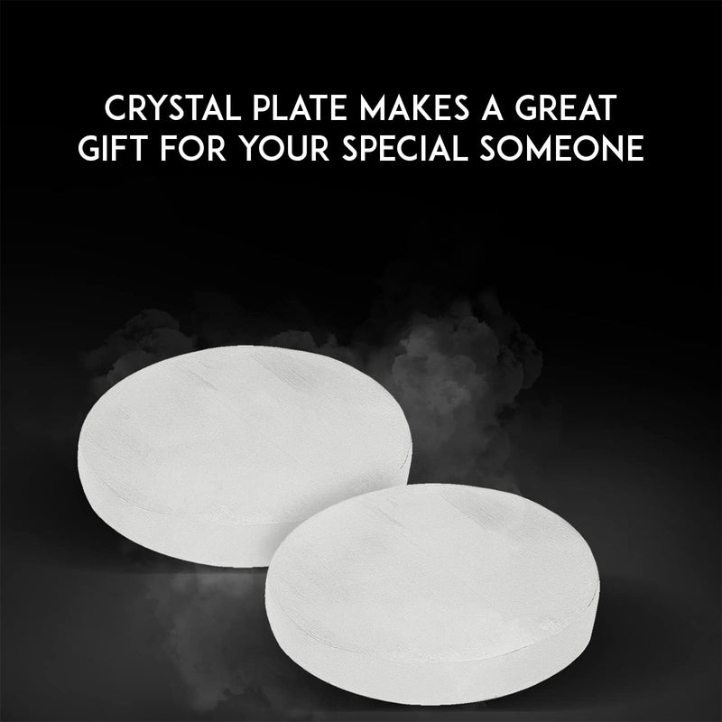 SG Selenite Crystal Charging Round Plate Handmade Natural White Selenite Disk Spiritual Healing Cleanse And Recharge Crystals Charging Plate Selenite Charging Plate Meditation Decoration Gift (7 cm) 7 cm - BeesActive Australia