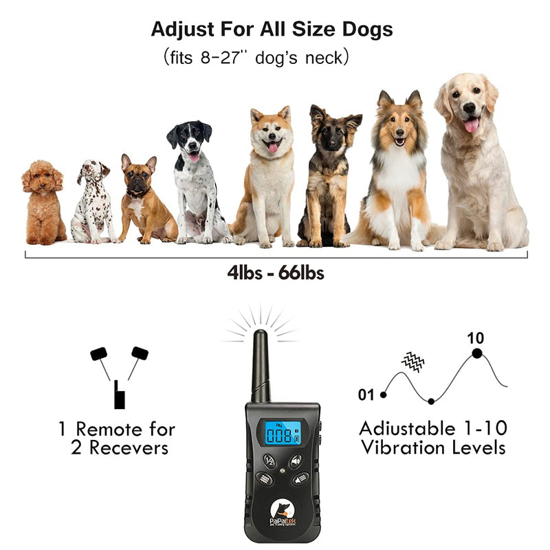 Paipaitek No Shock Dog Training Collar with Remote Vibration Beep Collar for Deaf Puppy Dogs Waterproof Rechargeable Humane Dog Widgets Training Collar - BeesActive Australia