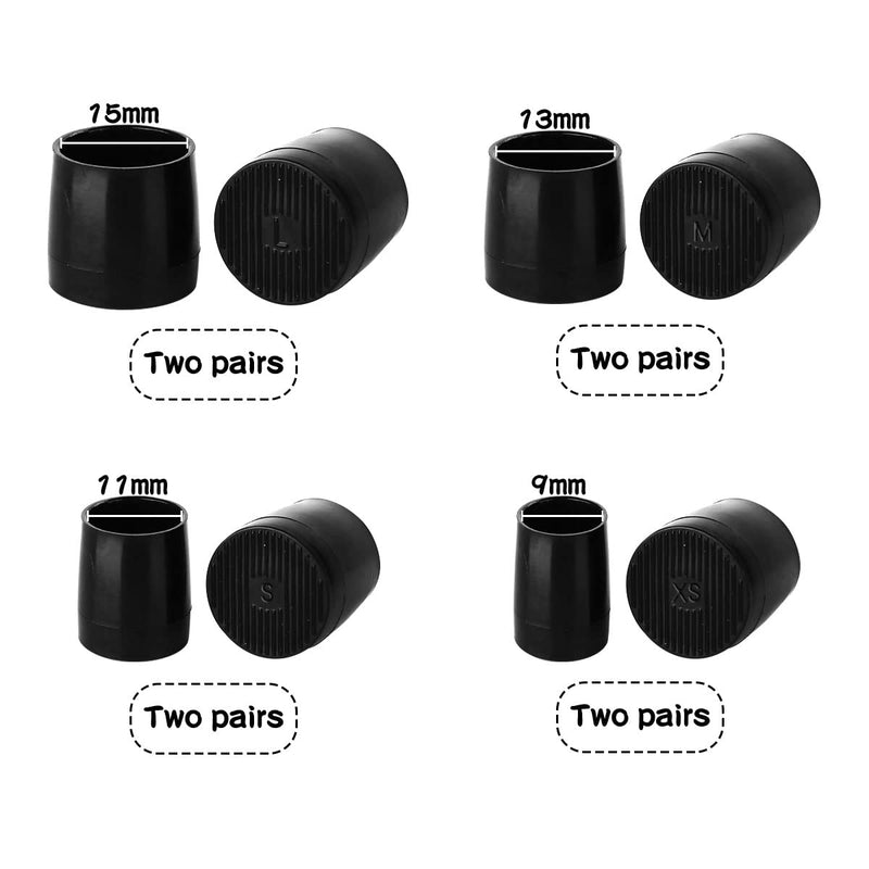 Jagowa 8 Pairs High Heel Protectors Anti-Slip Rubber Heel Covers Repair Replacement Caps for Outdoor XS, S, M, L (Black) Black - BeesActive Australia