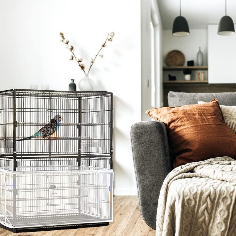 SYOOY 3 Pieces Birdcage Seed Catcher Bird Cage Cover Nylon Mesh Net Skirt Guard for Parrot Parakeet Macaw African Round Square Cage Adjustable Durable Breathable Washable Material - BeesActive Australia